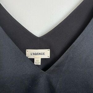 L'AGENCE Black V-Neck Top